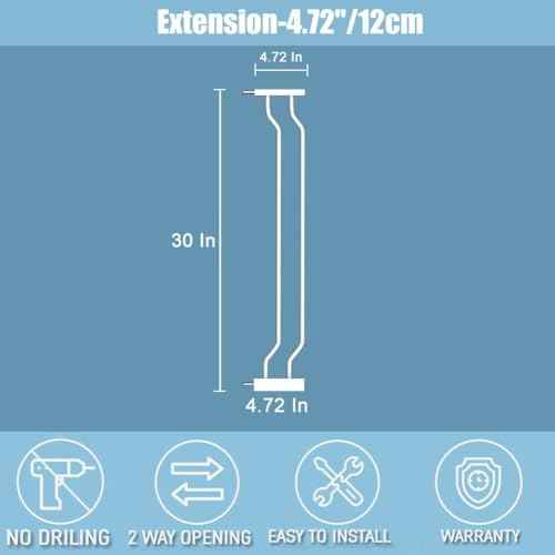 Extra Wide Baby Gate 4.72in Extensions Walk Through Baby Gate Pressure