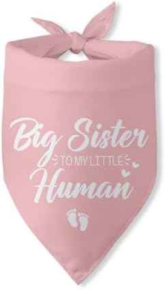 Baby Announcement Dog Bandana Big Sister to My Little Human Gender
