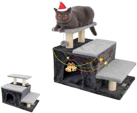 3-in-1 Pet Stairs for Cats for High Bed, Adjustable Dog Steps, Modular