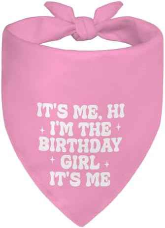 It's Me, Hi I'm The Birthday Girl Pink Dog Bandana, Cute Birthday