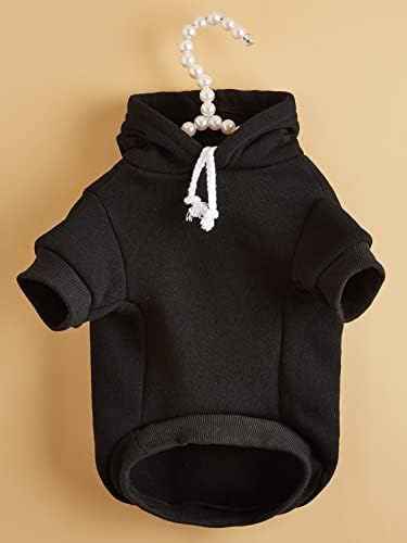 QWINEE Basic Dog Hoodie Sweatshirt Puppy Sweater Warm Cat Costumes Pet