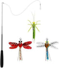 TTcat Cat Feather Wand Toys,Retractable Wand Toy with 3 Simulation