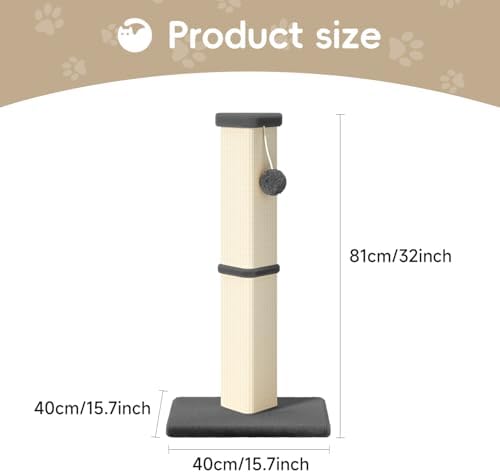 Cat Scratching Post, 32 Inch Tall Scratching Post for Indoor with