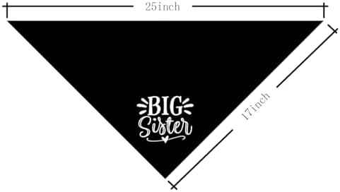 Big Sister Bandana for Dog, Pet Pregnancy Announcement, Black Dog