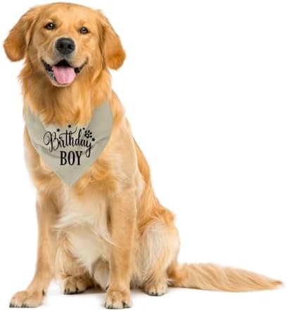 Birthday Boy Dog Bandana, Apricot Pet Triangle Scarf for Birthday