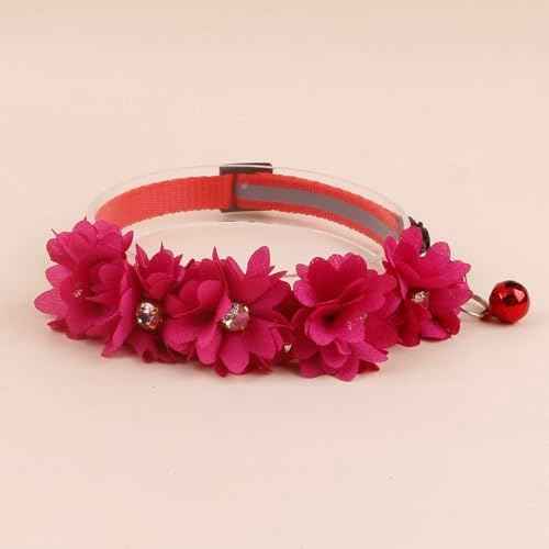 2 Pack Cat Collar Pink Floral with Bell and Removable Flower Bowtie