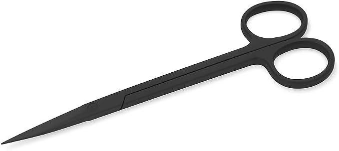 Mandala Crafts 10 Inches Black Stainless Steel Straight Aquarium Scissors - Image 2