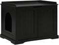 unipaws Black Cat Litter Box Enclosure Furniture, Kitty Hidden Cover, Concealed by unipaws