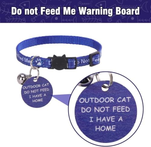 KOOLTAIL Cat Collar with Bell,3 Pack Do Not Feed Cat Collars with
