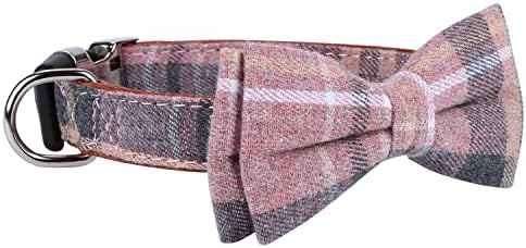 Faleela Cute Soft Girl Dog Collar with Bow, Bowtie Dog Collar for