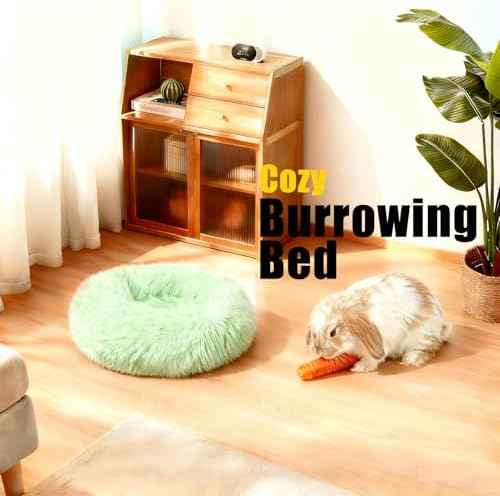 Bunny Rabbit Hideout Bed Small Animal Bedding Donut-Shaped Burrowing