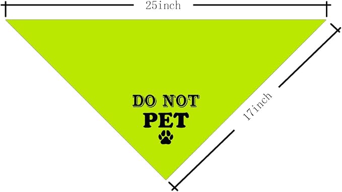Do Not Pet Dog Bandana, Fluorescent Yellow Dog Bandana, Funny Cute Pet Triangle - Image 4