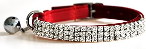 CHUKCHI Soft Velvet Safe Cat Adjustable Collar Bling Diamante - Image 3