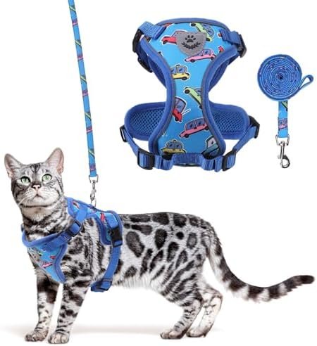 KOOLTAIL Cat Harness and Leash Set, Escape Proof for Safe Walking &