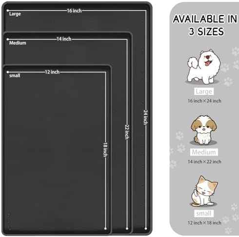 MateeyLife Silicone Cat & Dog Food Mat for Floors Waterproof