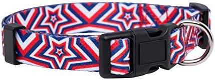 Native Pup American Flag Dog Collar- Red White and Blue- Patriotic