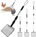 Chicken Poop Scooper 3 in 1 Adjustable Long Handle Litter Metal Scoop