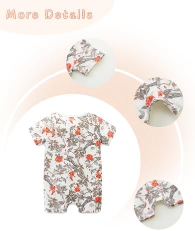 Unisex Summer Trendy 2-Pack Rompers Short Sleeve Zipped Bodysuit