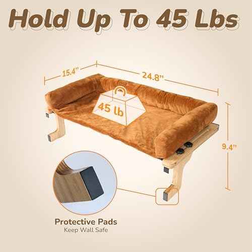 [Ready to Gift] PURRHOUSE 45LBS Cat Window Perch with Bolster, Hammock