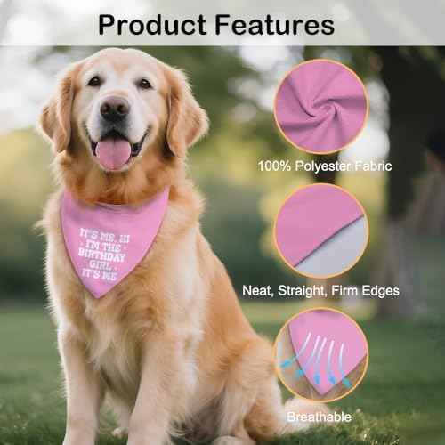 It's Me, Hi I'm The Birthday Girl Pink Dog Bandana, Cute Birthday