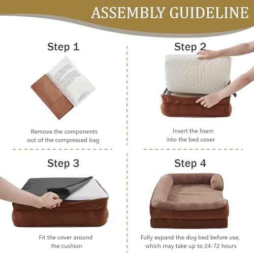 Bedfolks Orthopedic Dog Bed Extra Small, Waterproof Dog Sofa Bed for
