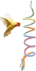 59-Inch Hanging Bird Rope Perch Stand Extra Long Gradient Color Swing