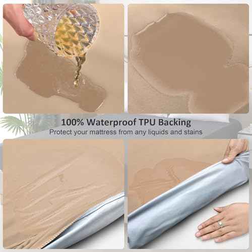 Twin Mattress Protector Waterproof, Fitted Sheet Style Breathable
