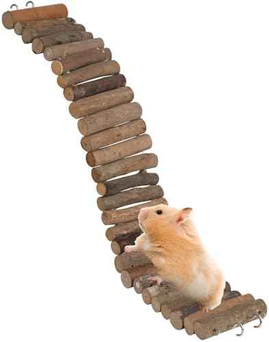 SIMENA Wooden Hamster Suspension Bridge Toy, Hamster Fencing, Natural