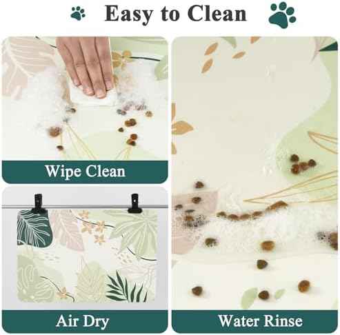 Topotdor Dog Food Mat for Floors,Absorbent Mat for Dog Food and Water