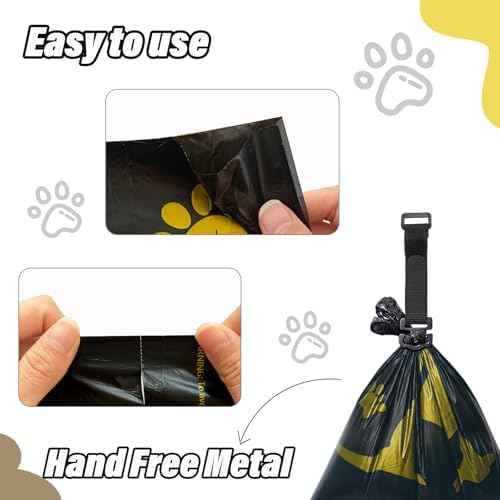 Metal Dog Poop Bag Holder w/Leash Clip|Durable Scratch-Resistant