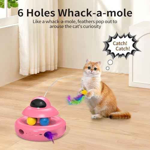 MOHAYA Automatic Cat Toys,4-in-1 InteractiveCat Toys for Bored Indoor