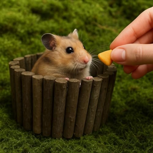 SIMENA Wooden Hamster Suspension Bridge Toy, Hamster Fencing, Natural