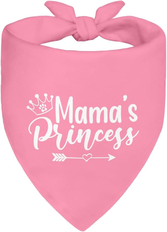Mama's Princess Pink Dog Bandana, Cute Crown Pet Scarf Accessories by ZBBFSCSB