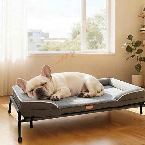 Lekereise Outdoor Elevated Dog Beds for Small Dogs, Portable Indoor &