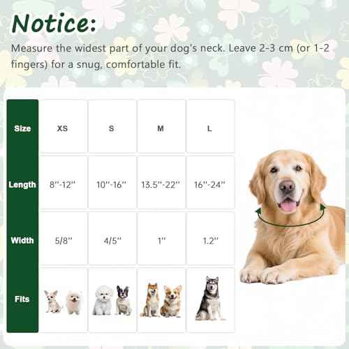 St. Patrick's Day Dog Collar,Green Clover Lucky Shamrock Puppy