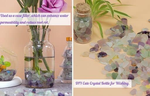 YATOJUZI 1.5lb Fluorite Aquarium Gravel Rocks Natural Tumbled Healing Crystal - Image 3