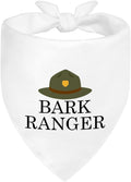 Bark Ranger White Dog Bandana, Funny Puppy Scarf Photo Prop by ZBBFSCSB