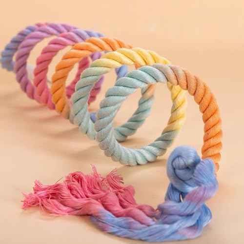 59-Inch Hanging Bird Rope Perch Stand Extra Long Gradient Color Swing