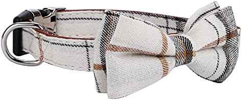 Faleela Soft &Comfy Bowtie Dog Collar,Detachable and Adjustable Bow
