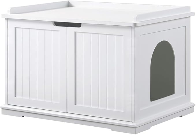 unipaws Cat Litter Box Enclosure Furniture, Cat Washroom, Hidden Litter Box by unipaws
