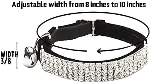 CHUKCHI Soft Velvet Safe Cat Adjustable Collar Bling Diamante - Image 3