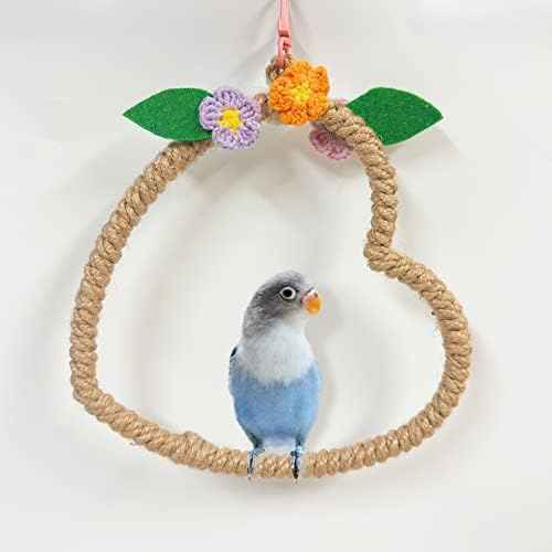 La La Pet® Bird Rope Swing with Hanging Hook Bird Rope Perch Bird