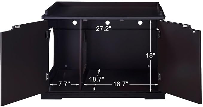 unipaws Cat Litter Box Enclosure Furniture, Cat Washroom, Hidden Litter Box - Image 6