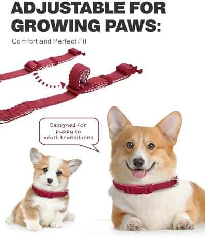 Dynmeow Soft and Breathable Cotton Dog Collar, Durable Adjustable Pet