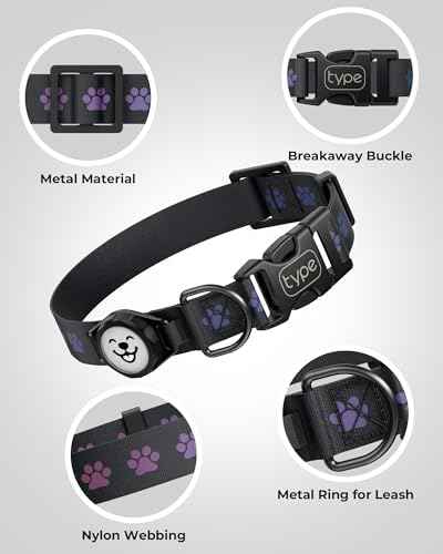 Dog Collar with Airtag Holder, IP67 Waterproof Reflective AirTag Dog