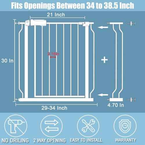 Extra Wide Baby Gate 4.72in Extensions Walk Through Baby Gate Pressure