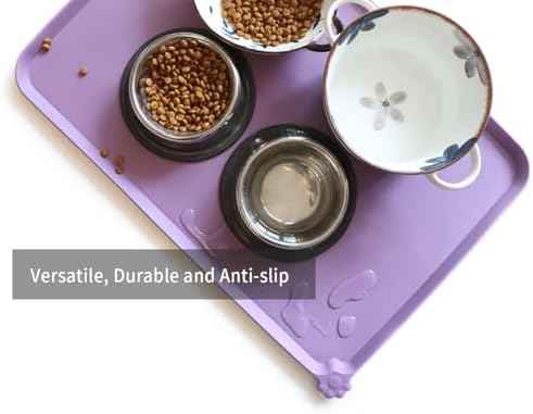 Hoki Found Large High-Sided Silicone Pet Food Tray - Non-Slip Bowls