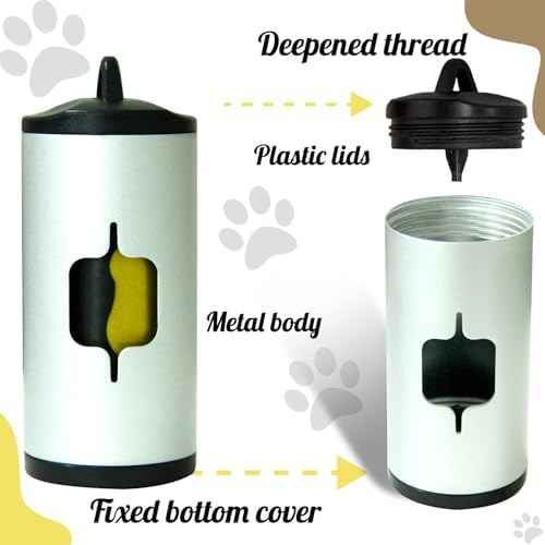 Metal Dog Poop Bag Holder 2-Pack w/Leash Clip|Durable