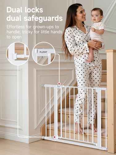 29.5-40.5" Baby Gate for Stairs, Dog Gate for Doorways, Walk Thru Auto