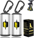 Metal Dog Poop Bag Holder 2-Pack w/Leash Clip|Durable